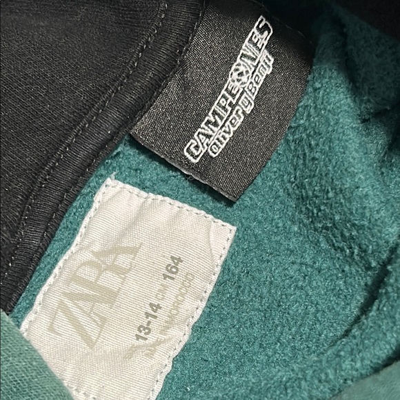 Zara Green Kids Hoodie with Soccer Graphic - Picture 5 of 6